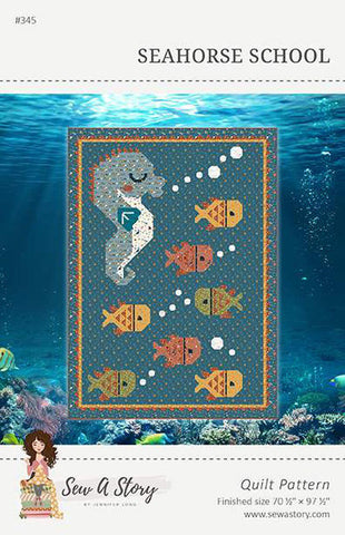 SALE Seahorse School Quilt PATTERN P177 by Jennifer Long - Riley Blake Designs - Instructions Only - Confident Beginner