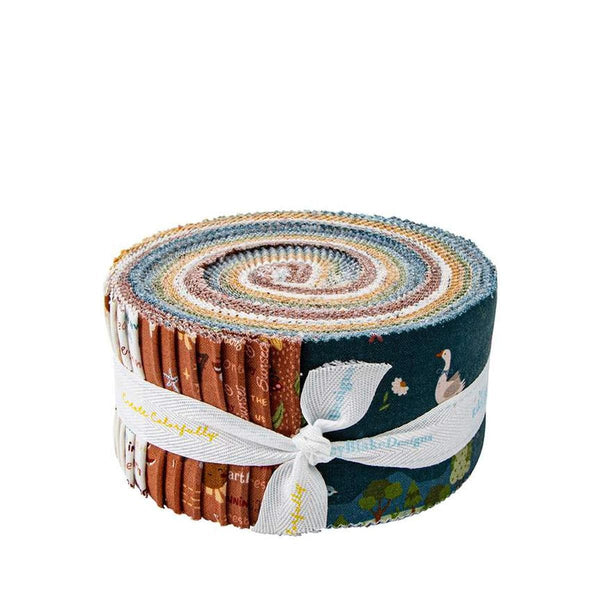 Created With Love 2.5 Inch Rolie Polie Jelly Roll 40 pieces - Riley Blake Designs - Precut Pre cut Bundle - Animals - Cotton Fabric