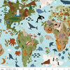 3-Yard cut - Created with Love Map WIDEBACK WB15977 Sky - Riley Blake Designs - Animals - 108" - Quilting Cotton Fabric