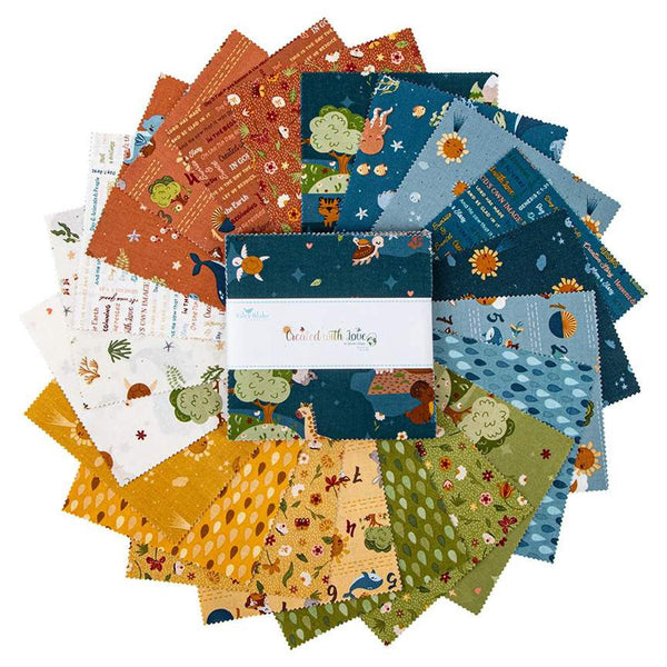 SALE Created With Love Charm Pack 5" Stacker Bundle - Riley Blake Designs - 42 piece Precut Pre cut - Animals - Quilting Cotton Fabric