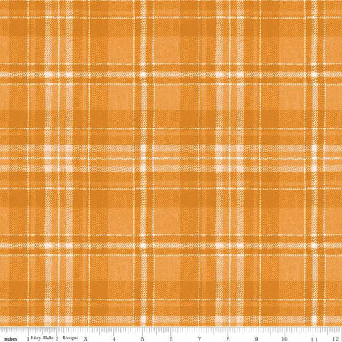 Image of the Costume Maker&#39;s Act II Plaid Orange quilting cotton fabric. Features plaid on an orange background. Cute Little Fabric Shop