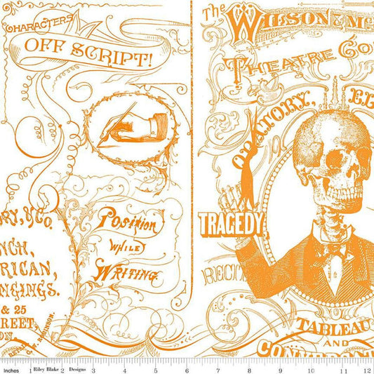 Image of the Costume Maker's Act II Theatre Conversation White quilting cotton fabric. Features text on a white background. Cute Little Fabric Shop