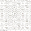 Image of the Costume Maker's Act II Ticket Grid White quilting cotton fabric. Features text on a white background. Cute Little Fabric Shop