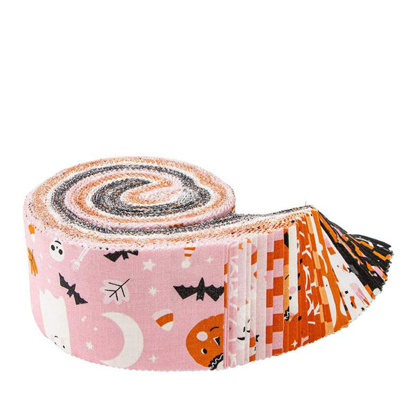 SALE Hey Pumpkin 2.5 Inch Rolie Polie Jelly Roll 40 pieces - Riley Blake Designs - Precut Pre cut Bundle - Halloween - Cotton Fabric