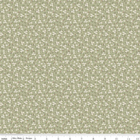 Anne of Green Gables Ditsy C16126 Sage - Riley Blake Designs - Blossoms Floral Flowers - Quilting Cotton Fabric - Licensed Product