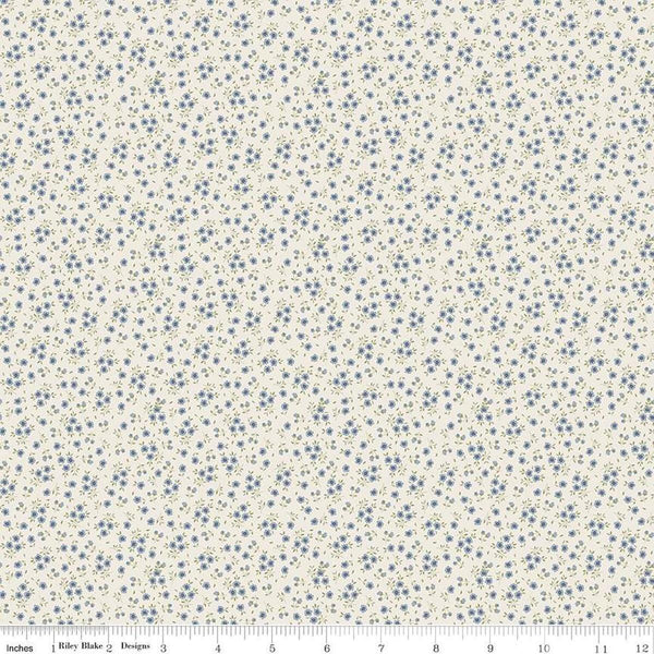 Anne of Green Gables Ditsy C16126 Blue - Riley Blake Designs - Blossoms Floral Flowers - Quilting Cotton Fabric - Licensed Product