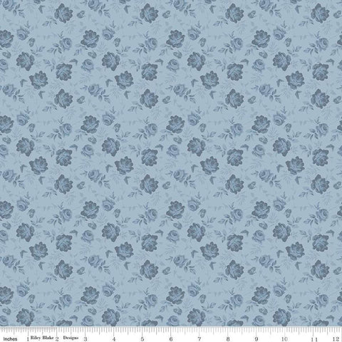 SALE Anne of Green Gables Tone-on-Tone C16125 Blue - Riley Blake Designs - Butterflies Floral - Quilting Cotton Fabric - Licensed Product