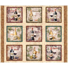 Cork & Barrel Wine Bottle Picture Patches Panel 31166 Multi X - QT Fabrics - Alcohol Wine Spirits Barrels  - Quilting Cotton Fabric