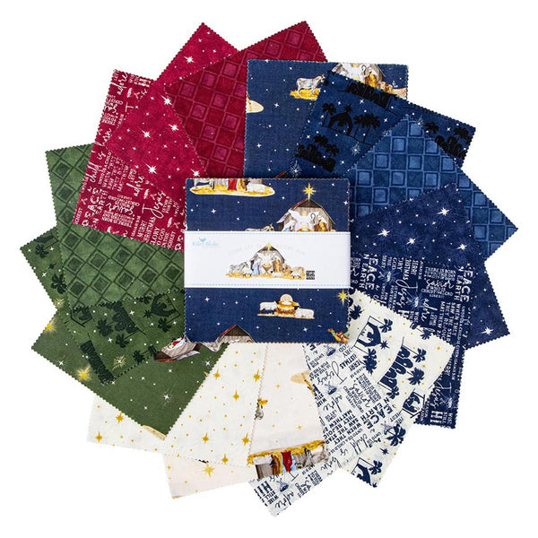 SALE Come Let Us Adore Him Charm Pack 5" Stacker Bundle - Riley Blake Designs - 42 piece Precut Pre cut - Christmas - Quilting Cotton Fabric