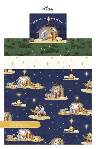 SALE Come Let Us Adore Him Charm Pack 5" Stacker Bundle - Riley Blake Designs - 42 piece Precut Pre cut - Christmas - Quilting Cotton Fabric