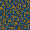 Image of the Heavenly Night Scroll Navy quilting cotton fabric by Marcello Corti for QT Fabrics. Features an ornate swirl design on a blue background. Cute Little Fabric Shop