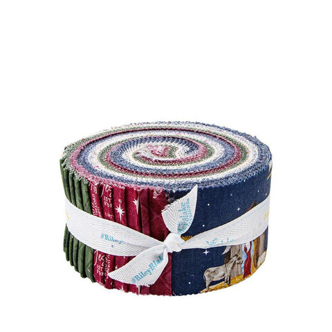 SALE Come Let Us Adore Him 2.5 Inch Rolie Polie Jelly Roll 40 pieces - Riley Blake Designs - Precut Pre cut Bundle - Cotton Fabric