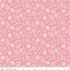 Image of the Nature's Portrait Branches Petal quilting cotton fabric by Riley Blake Designs. Features leaves on a pink background. Cute Little Fabric Shop