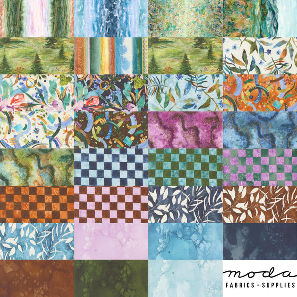 Wanderlust Mini Charm Pack 2 1/2" Stacker Bundle - Moda Fabrics - 42 piece Precut Pre cut - Floral Flowers - Quilting Cotton Fabric