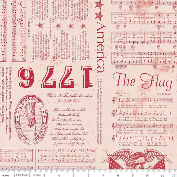 2 yard 33" End of Bolt - Americana Liberty WIDE BACK WB16102 Red - Riley Blake Designs - 107/108" Wide - Quilting Cotton Fabric