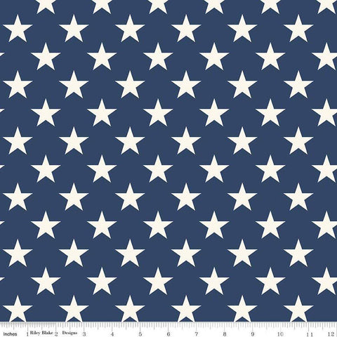 2 yard 32 inch cut- SALE Freedom Garden Stars WIDE BACK WB15629 Blue - Riley Blake - 107/108" Wide - Quilting Cotton Fabric