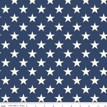 3-Yard cut- SALE Freedom Garden Stars WIDEBACK WB15629 Blue - Riley Blake - 108" - Quilting Cotton Fabric