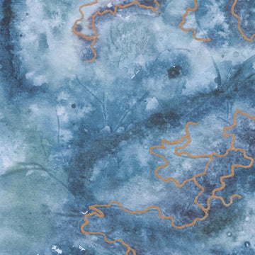 2yd 28" End of Bolt - SALE Wanderlust WIDEBACK 108031 River - Moda Fabrics - 108" Stars Watercolor Abstract - Quilting Cotton Fabric