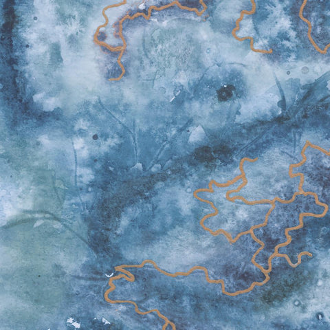 3 Yard Cut - Wanderlust WIDE BACK 108031 River - Moda Fabrics - 107/108" Wide Stars Watercolor Abstract - Quilting Cotton Fabric