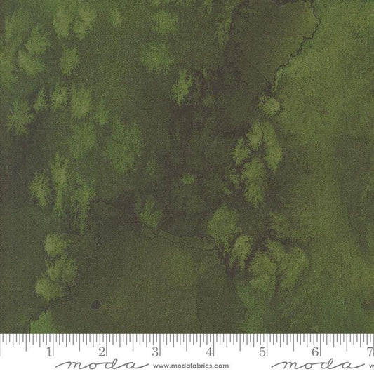 Wanderlust Flow Basics 8433 Forest - Moda Fabrics - Abstract Watercolor Paint - Quilting Cotton Fabric