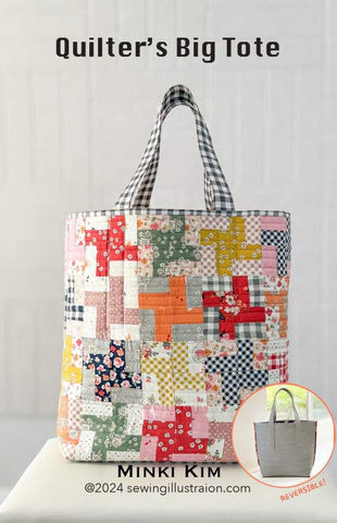 SALE Minki Kim Quilter’s Big Tote Bag Project Quilt PATTERN P178 - Riley Blake Designs - INSTRUCTIONS Only - Large Bag Project