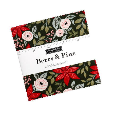 Berry and Pine Charm Pack 5" Stacker Bundle - Moda Fabrics - 42 piece Precut Pre cut - Quilting Cotton Fabric