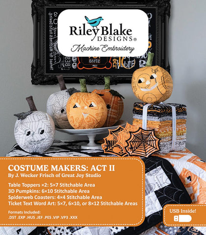 SALE Machine Embroidery Costume Maker's Act II Quilt Projects Instructions ME149CMQ24R4 - Riley Blake Designs - USB File - Five Projects