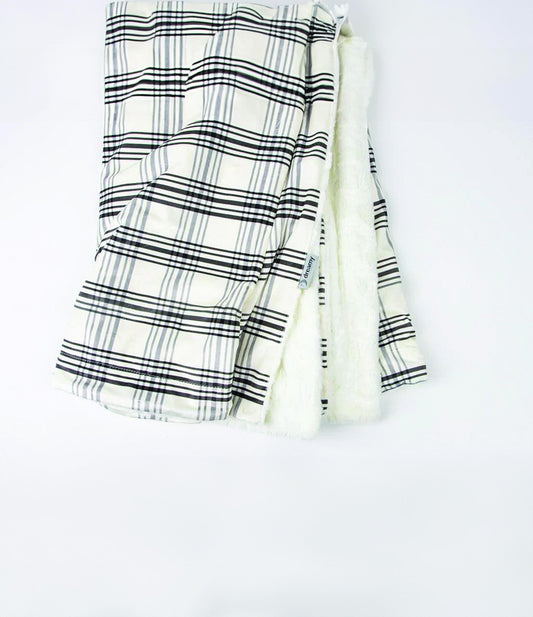 DEAL Black & Cream Plaid Minky Blanket - MB1010 - Riley Blake Designs - Prepackaged Dreamy Minky Blanket