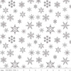 Snowflake SPARKLE Silver by Riley Blake Designs - Snow Flake White Metallic - Quilting Cotton Fabric