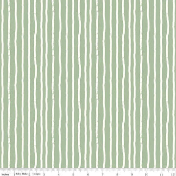 12" End of Bolt - Roar Stripes C12465 Sage by Riley Blake Designs - Children's Dinosaurs Stripe Striped - Quilting Cotton Fabric