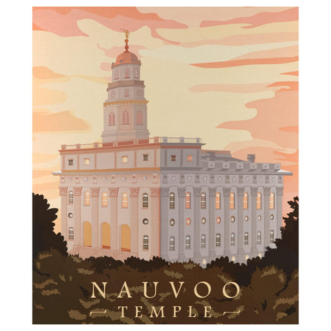 Temples Nauvoo Panel P11740 by Riley Blake - Church of Jesus Christ of Latter-day Saints Temple Illinois - Quilting Cotton Fabric