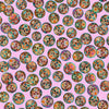 Image of the Skullduggery Mini Sugar Skulls Pink quilting cotton fabric by Morris Creative Group by QT Fabrics. Features skulls on a pink background. Cute Little Fabric Shop