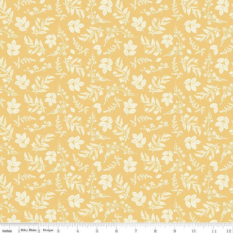 Nature's Portrait Branches C15674 Yellow - Riley Blake Designs - Sprigs Leaves Leaf  - Quilting Cotton Fabric - Licensed Product