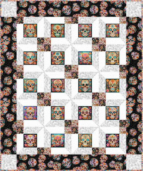 One More Story Skullduggery Quilt PATTERN - QT Fabrics - Instructions Only - Dia de los Muertos - Morris Creative Group - Quilting