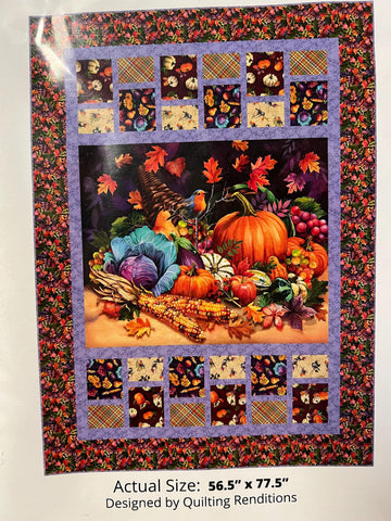 DEAL Cornucopia Harvest Digital Quilt Top - Quilting Renditions - QT Fabrics - Digital Quilt Top - Quilting Cotton