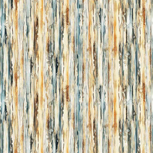 DEAL MINKY Running With The Pack Bark Stripe 60" Wide 31103 Multi - QT Fabrics - Floral Flowers Bees - 100% Polyester