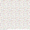 Image of the Gingerbread Kisses Lights White quilting cotton fabric. Features lights on a white background. Cute Little Fabric Shop