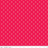 Image of the Gingerbread Kisses Polka Dots Red quilting cotton fabric. Features dots on a red background. Cute Little Fabric Shop