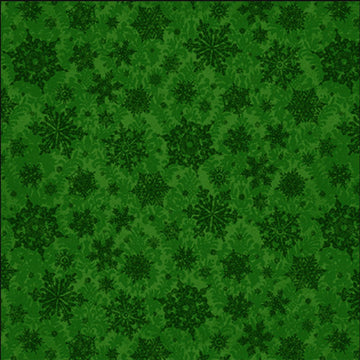 DEAL MINKY Poinsettia Greetings Snowflake Tonal 60" Wide 31085 Forest F - QT Fabrics - Snow Flake Ice Crystal - 100% Polyester