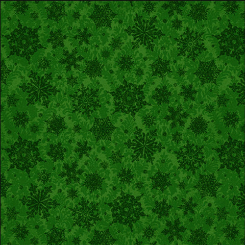 SALE MINKY Poinsettia Greetings Snowflake Tonal 60" Wide 31085 Forest F - QT Fabrics - Snow Flake Ice Crystal - 100% Polyester