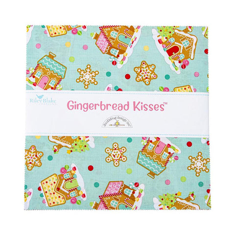 SALE Gingerbread Kisses Layer Cake 10" Stacker Bundle - Riley Blake Designs - 42 piece Precut Pre cut - Christmas - Quilting Cotton Fabric