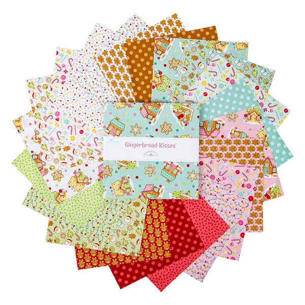 SALE Gingerbread Kisses Layer Cake 10" Stacker Bundle - Riley Blake Designs - 42 piece Precut Pre cut - Christmas - Quilting Cotton Fabric