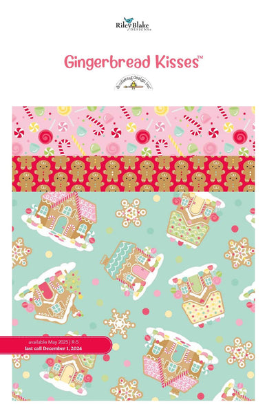 Gingerbread Kisses 2.5 Inch Rolie Polie Jelly Roll 40 pieces - Riley Blake Designs - Precut Pre cut Bundle - Cotton Fabric