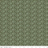 Image of the Nature's Portrait Trifolium Hunter quilting cotton fabric by Riley Blake Designs. Features leaves on a green background. Cute Little Fabric Shop