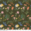 Image of the Nature's Portrait Cute Cuttings Hunter quilting cotton fabric by Riley Blake Designs. Features flowers on a green background. Cute Little Fabric Shop