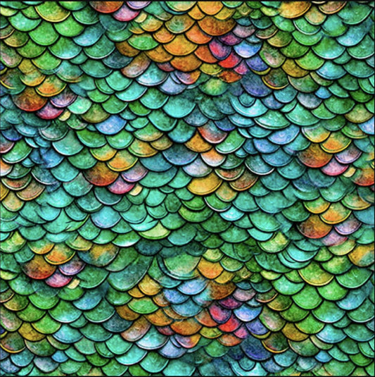 MINKY Prints Green Dragon Scales 60" Wide 31156 - QT Fabrics - Fantasy - 100% Polyester