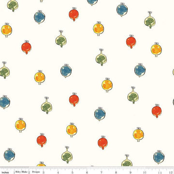 Classic Christmas Ornaments C16288 Multi - Riley Blake Designs -Ornament Holiday Decoration - Quilting Cotton Fabric
