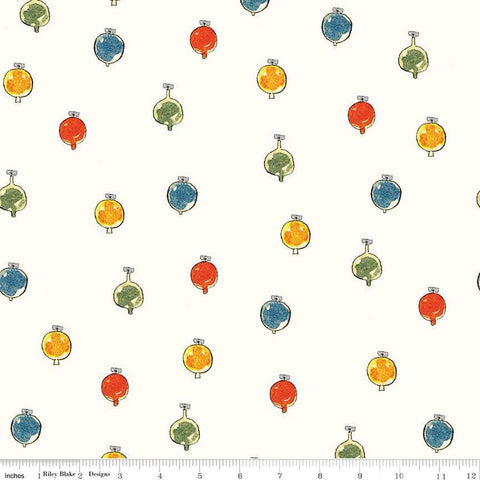 SALE Classic Christmas Ornaments C16288 Multi by Riley Blake Designs -Ornament Holiday Decoration - Quilting Cotton Fabric