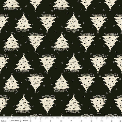 SALE Classic Christmas Trees C16286 Black by Riley Blake Designs - Circle Dots Trees - Quilting Cotton Fabric