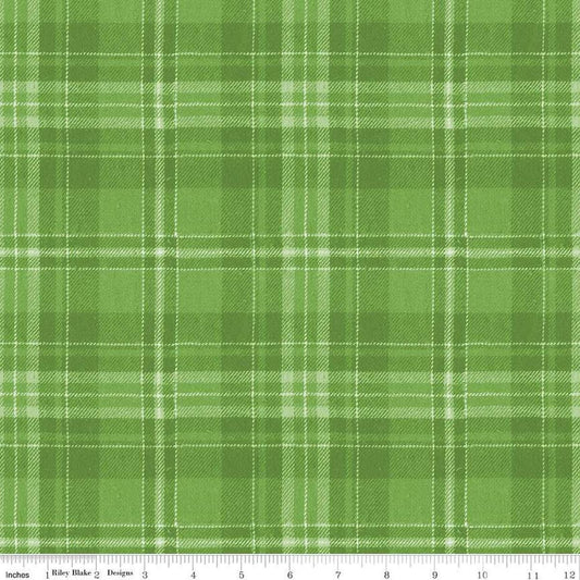 Classic Christmas Plaid C16285 Green - Riley Blake Designs - Lines Stripe Striped - Quilting Cotton Fabric